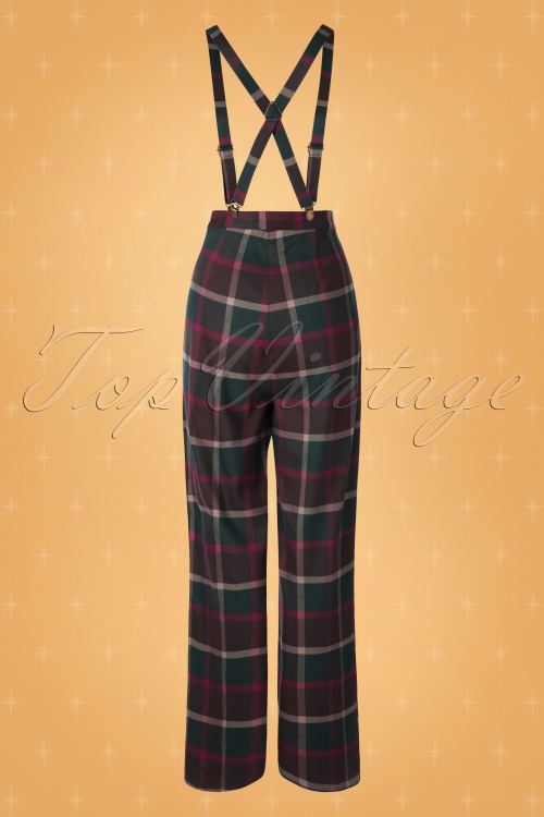 Collectif ♥ Topvintage - 40s Glinda Westie Check Trousers in Multi 5
