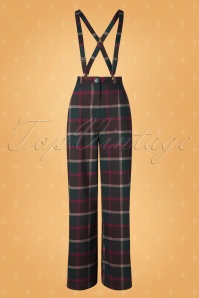 Collectif ♥ Topvintage - 40s Glinda Westie Check Trousers in Multi 4