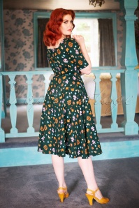 Collectif ♥ Topvintage - 50s Dolores H/S Mushroom Doll Dress in Green 4