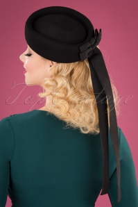 Banned Retro - 50s Olivia Ribbon Hat in Black 3