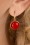 Goldplated Dot Earrings Années 60 en Rouge Brillant