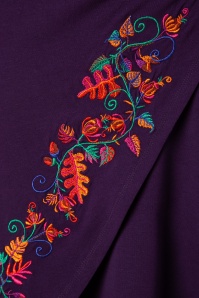 Lien & Giel - Buenos Aires Embroidery Dress Années 60 en Violet 4