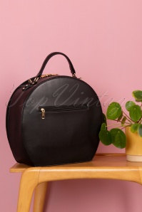 Collectif Clothing - Susan Small Travel Bag Années 50 en Noir et Léopard 3