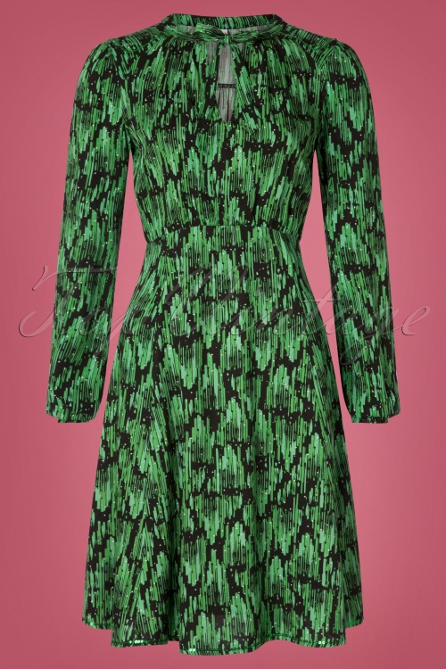 Blutsgeschwister - 60s Greta In Love Robe in Emerald Palace Green 2