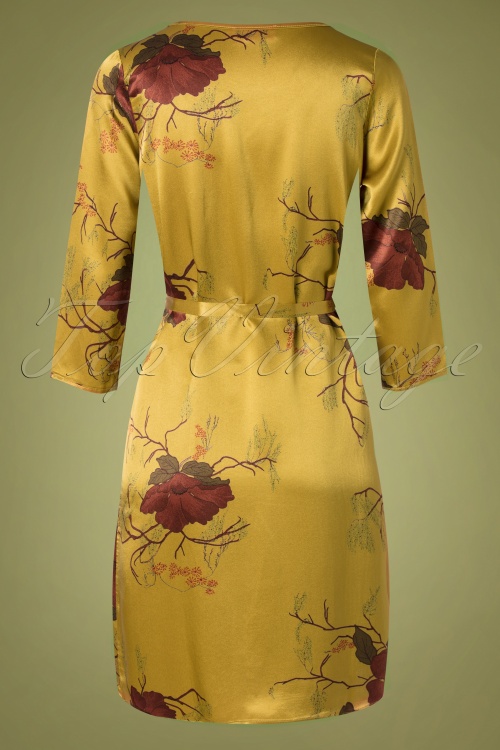 LE PEP - 60s Becky Satin Dress in Gold 3