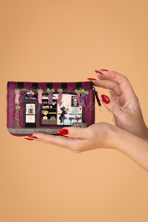 Vendula - 50s Cake Boutique Ziparound Wallet in Magenta