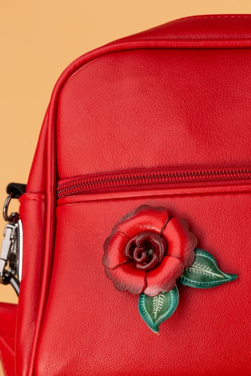 Urban Hippies - 70s Daily Flower Bag in Risky Red 2