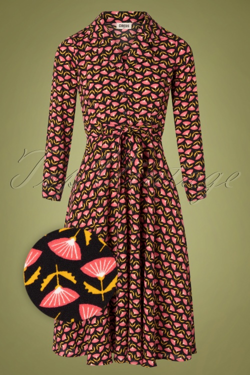 Circus - 60s Thistle Swing Dress in Black