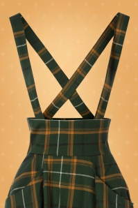 Collectif ♥ Topvintage - 50s Alexa Fife Check Swing Skirt in Green 5