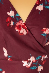 Timeless - 50s Tilly Floral Swing Dress in Wine 4