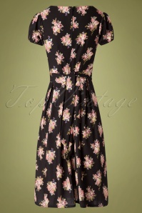 Timeless - 50s Kaya Floral Swing Dress in Black 5