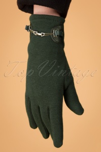 Darling Divine - Elegant Gloves Années 50 en Vert Sapin 5
