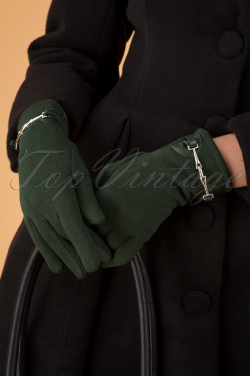 Darling Divine - 50s Elegant Gloves in Pine Green 2