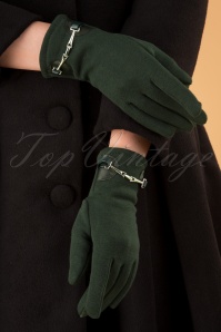 Darling Divine - Elegant Gloves Années 50 en Vert Sapin 4
