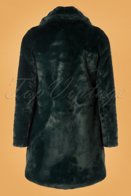 Louche - Wainwright Faux Fur Coat Années 70 en Vert Sapin 2