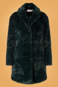 Louche - Wainwright Faux Fur Coat Années 70 en Vert Sapin