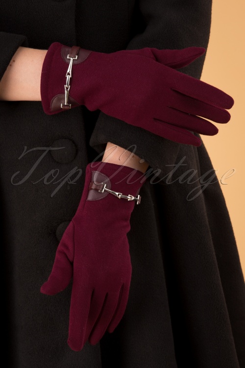 Darling Divine - 50s Elegant Gloves in Burgundy