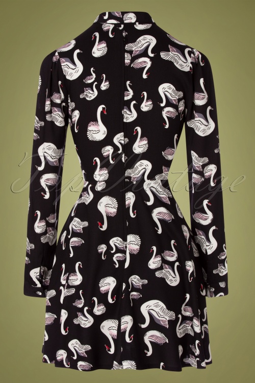 Bunny - 60s Odette Swan Dress in Black 5