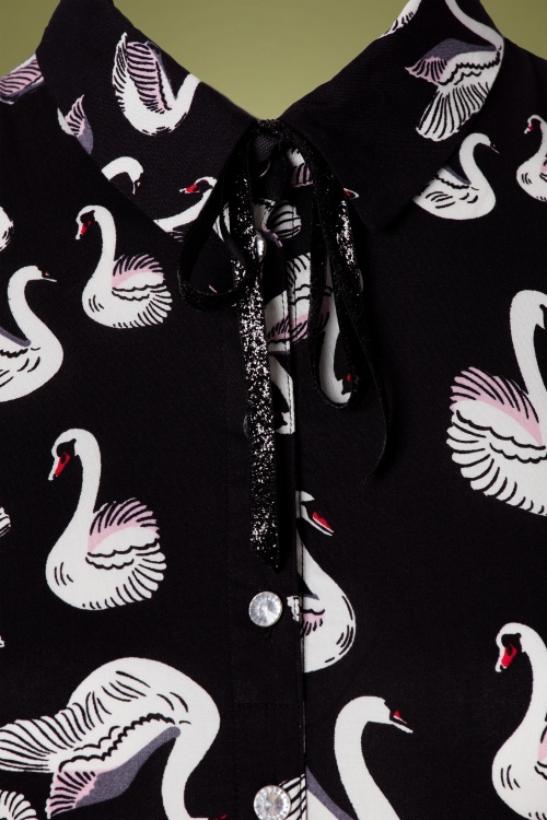 Bunny - 60s Odette Swan Dress in Black 4