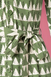 Tante Betsy - Winter Peaks jurk met knoopsluiting in groen 4