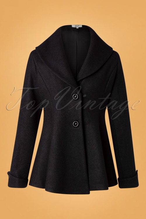 Belsira - 50s Carlie Jacket in Black Wool 2