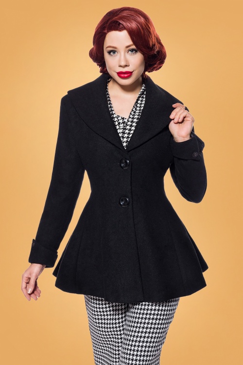 Belsira - 50s Carlie Jacket in Black Wool