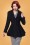 Chaqueta Carlie de los años 50 en lana negra