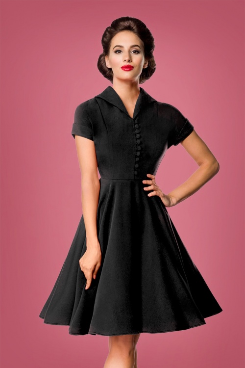 Belsira - Valencia Swing Dress Années 40 en Noir
