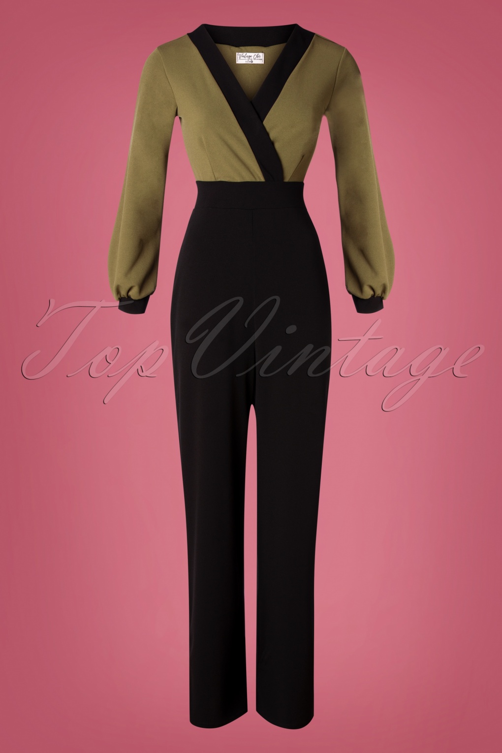 50s Caddie Jumpsuit in Khaki and Black