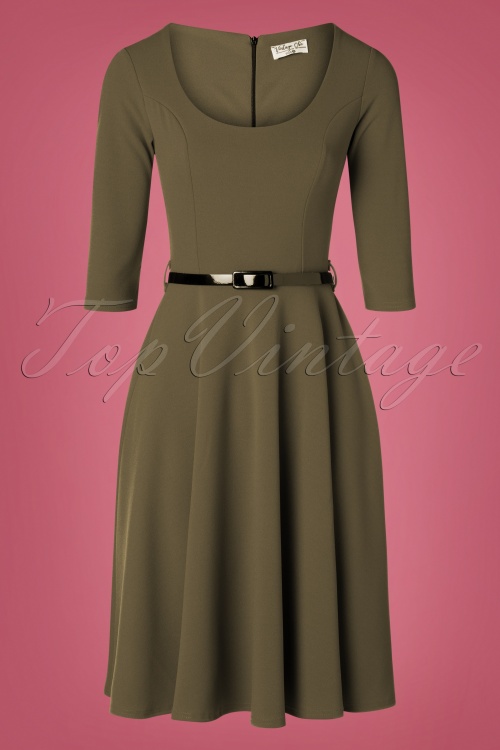 Vintage Chic for Topvintage - Juliana Swing Dress Années 50 en Kaki 2