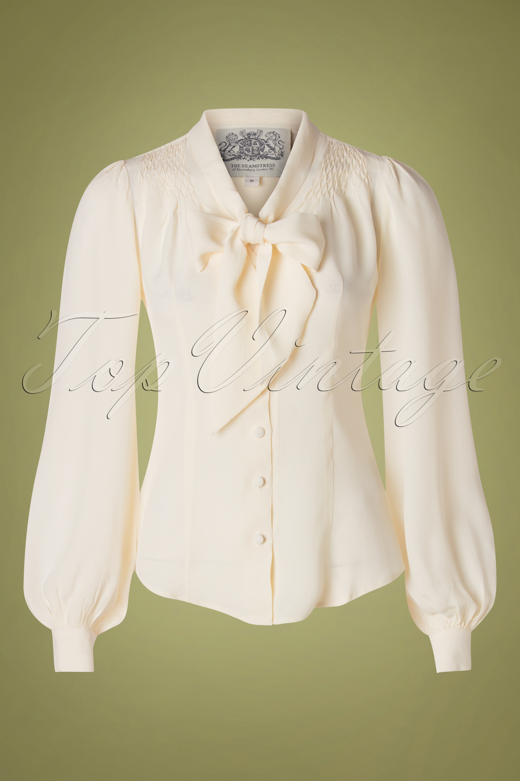 The Seamstress of Bloomsbury - Eva-blouse in crème crêpe