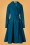 Miss Candyfloss - Myriam Kat Water Resistant Trench Coat Années 50 en Bleu Canard