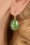 Urban Hippies - Goldplated Oval Earrings Années 60 en Vert des Prés