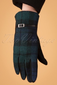 Darling Divine - 50s Tartan Gloves in Green  4