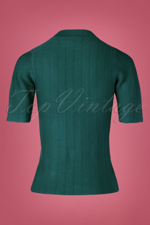 Md'M - Alvena Sweater Années 60 en Vert Pétrole 3