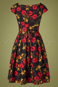 Timeless - 50s Minal Floral Swing Dress in Black 5
