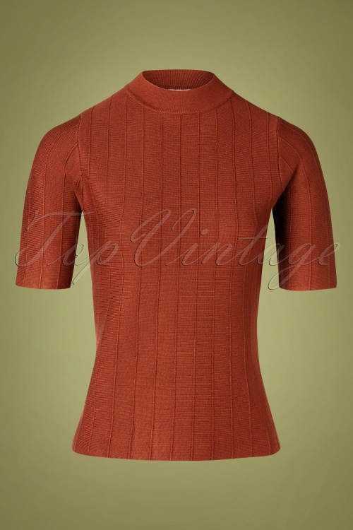Md'M - Alvena Sweater Années 60 en Orange Brûlé 2
