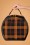 Collectif Clothing - 50s Alexandra Small Check Travel Bag in Black and Pumpkin