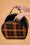 Collectif Clothing - 50s Alexandra Small Check Travel Bag in Black and Pumpkin 3