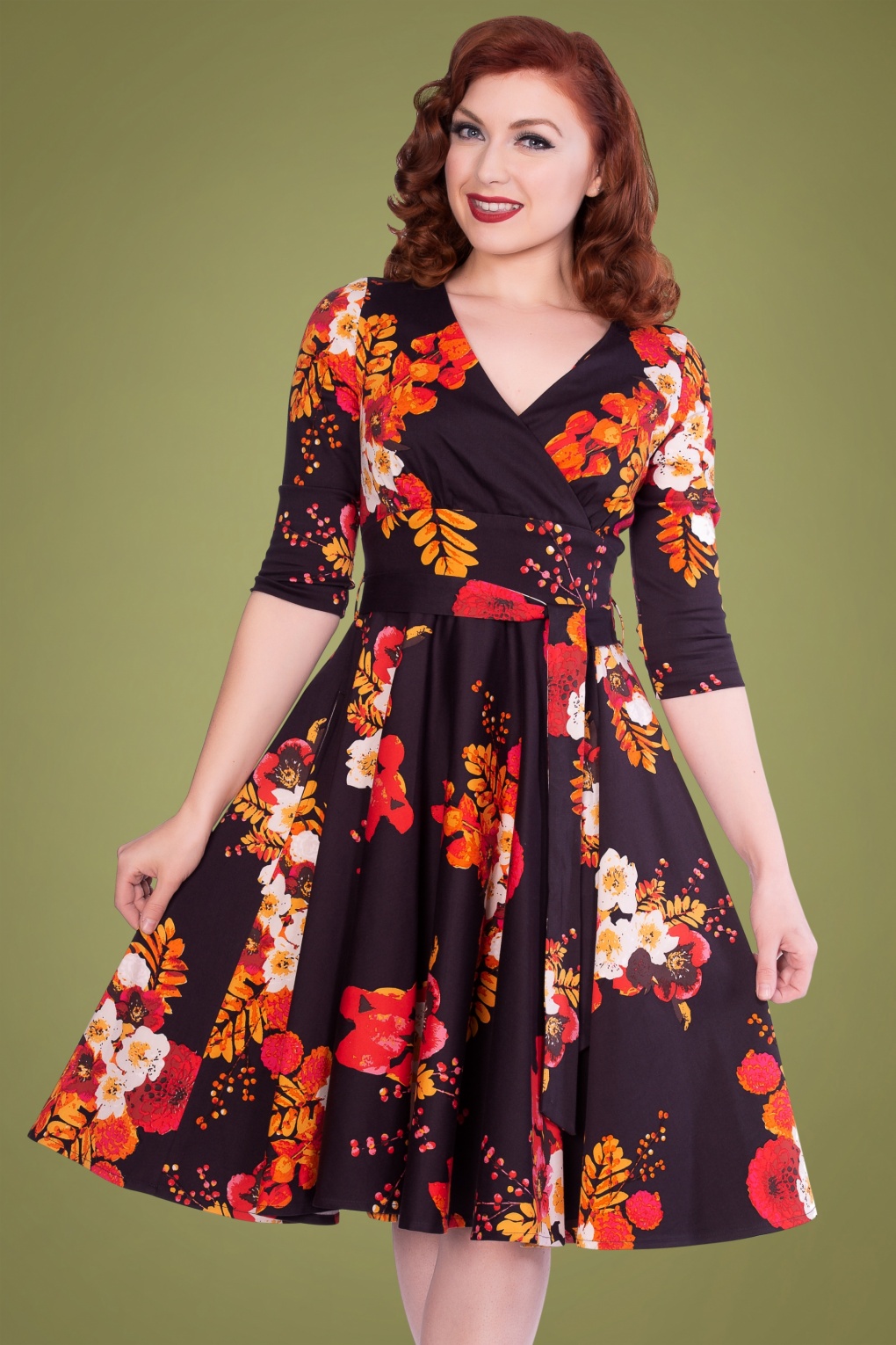 ア*キ様 Apolina Flora Dress - 50's Floral1- Apolina Gloria Dress Woodland Floral Hazel | BIEN BIEN