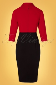 Glamour Bunny - 50s Damcy Pencil Dress in Black and Red 8