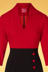 Glamour Bunny - 50s Damcy Pencil Dress in Black and Red 4