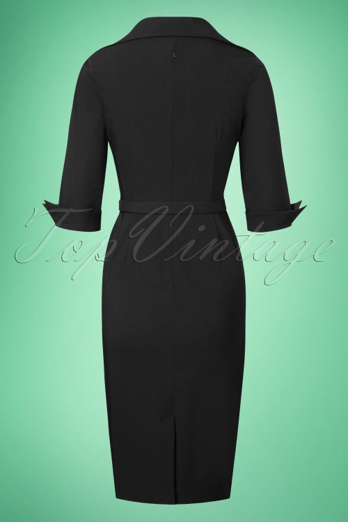Glamour Bunny - 50s Lorelei Pencil Dress in Black 6