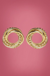 Louche - 50s Nahum Twisted Earstuds in Gold