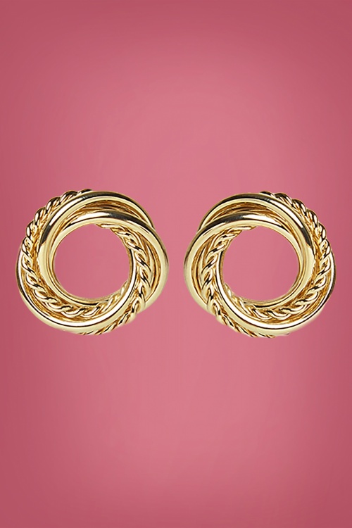 Louche - 50s Nahum Twisted Earstuds in Gold