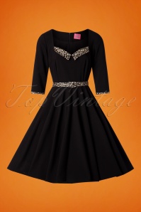 Glamour Bunny - 50s Harley Swing Dress in Black 5