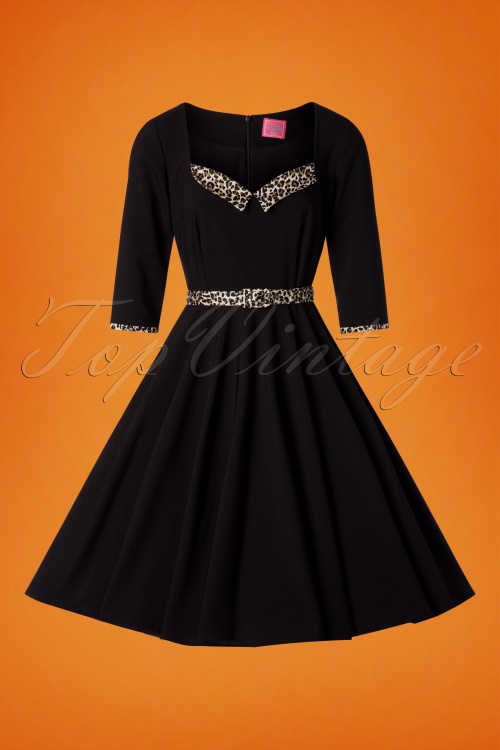 Glamour Bunny - 50s Harley Swing Dress in Black 5