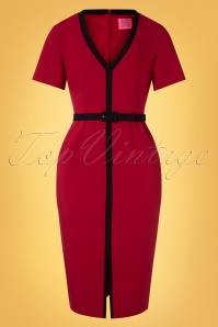 Glamour Bunny - 50s Jessica Pencil Dress in Red 3