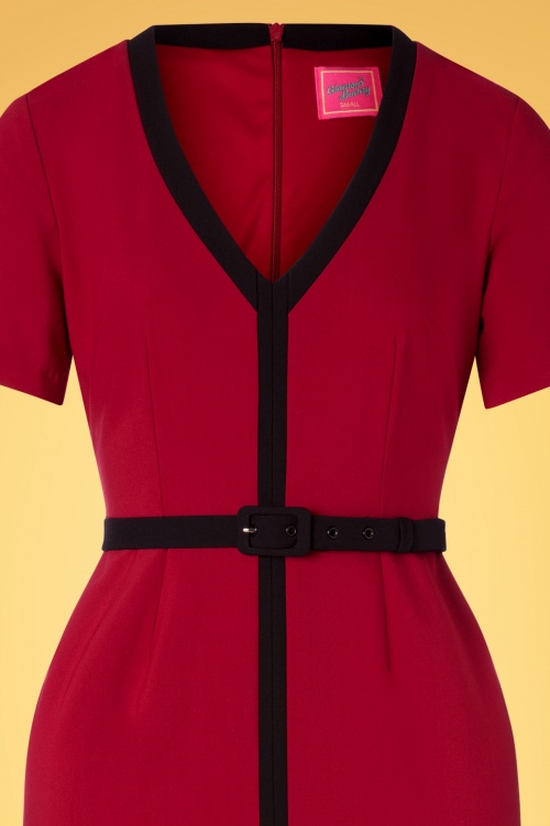 Glamour Bunny - 50s Jessica Pencil Dress in Red 5