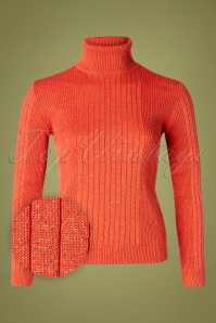 Mademoiselle YéYé - 60s Let's Roll Knit Jumper in Coral Red Lurex